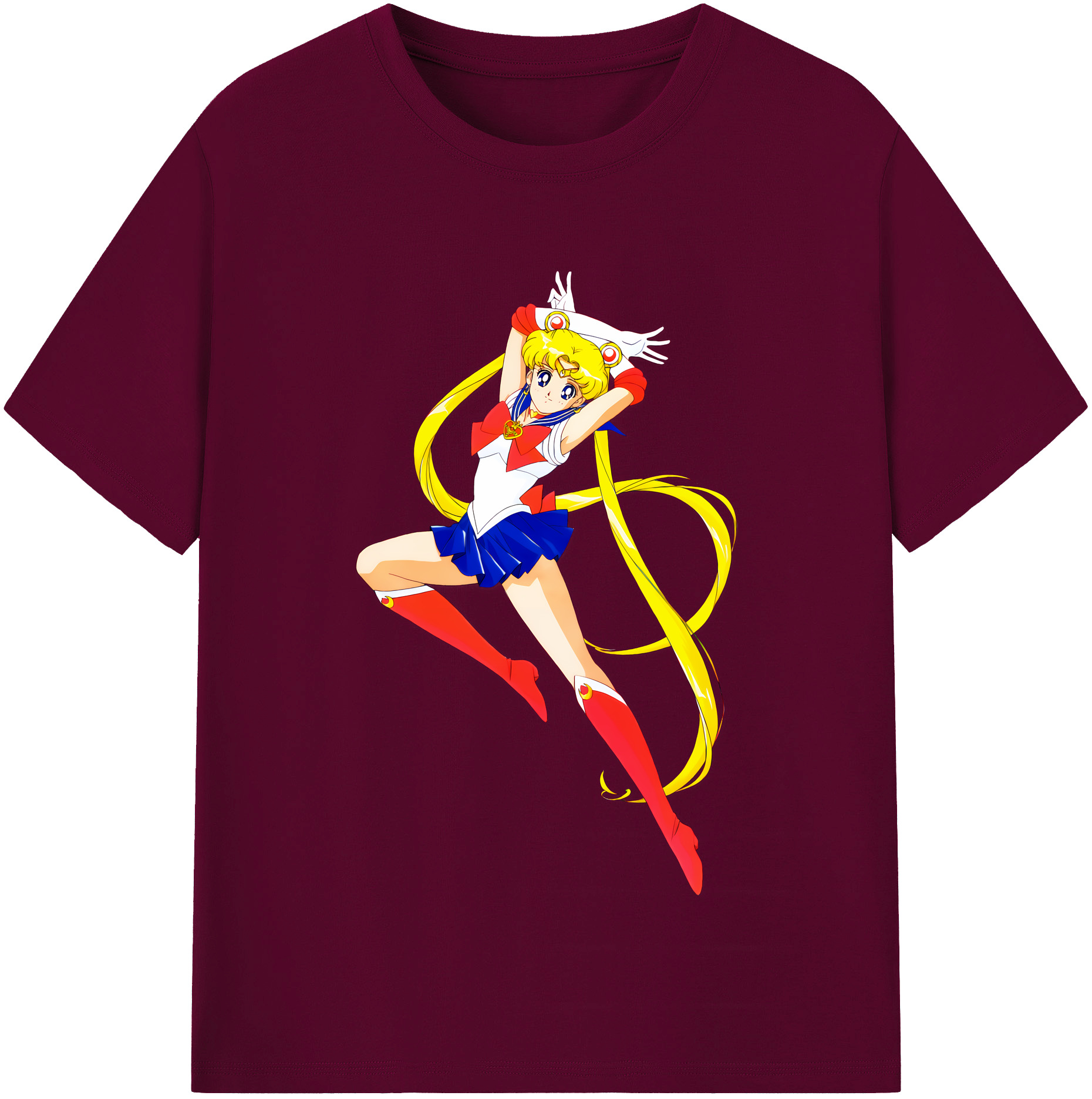 （画像用） 美少女戦士セーラームーン 月野 うさぎ つきの うさぎ Sailor Moon Tsukino Usagi レディースカジュアルプリントTシャツ（綿100％）